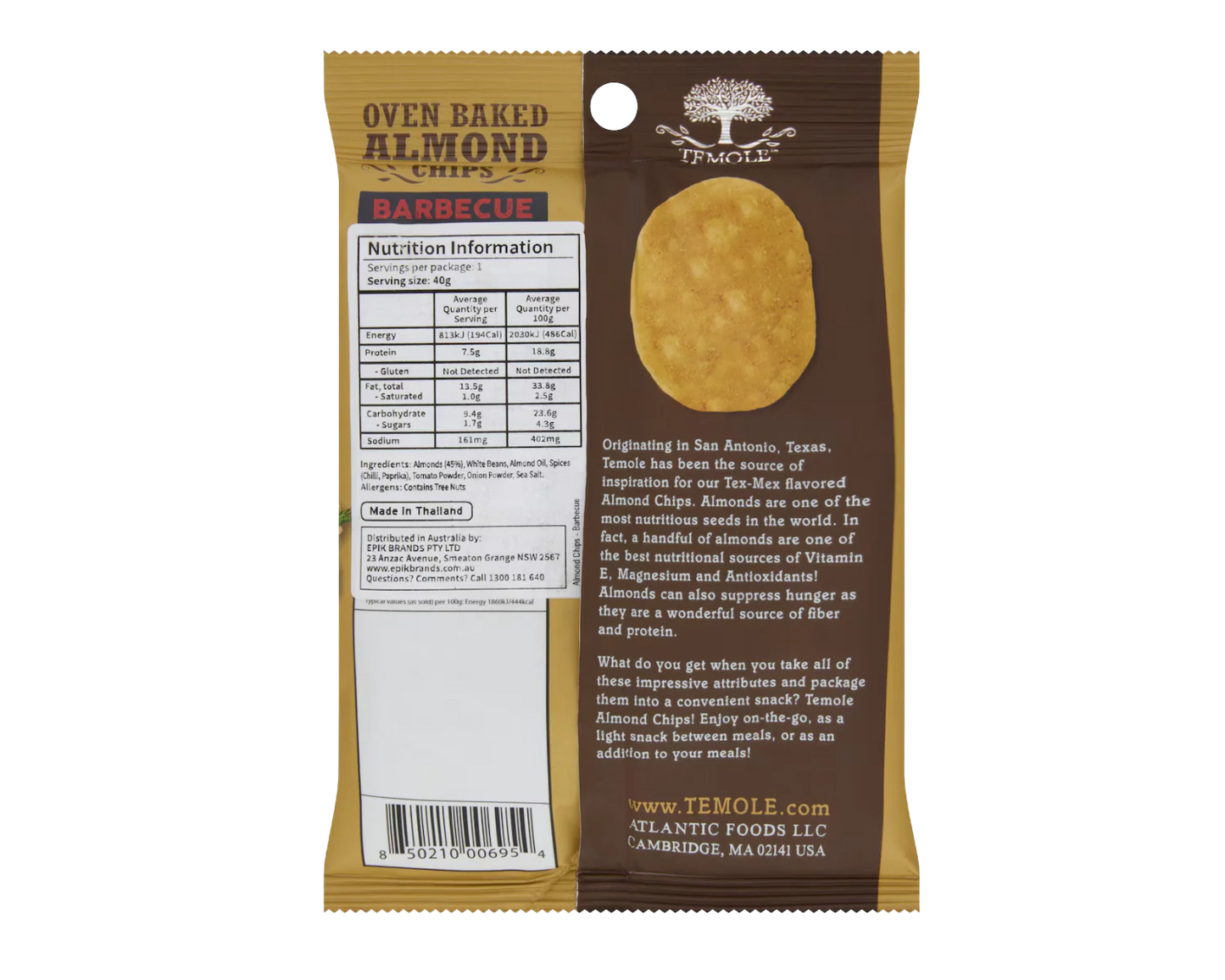 Temole Snack Almond Chips 40g 5pack