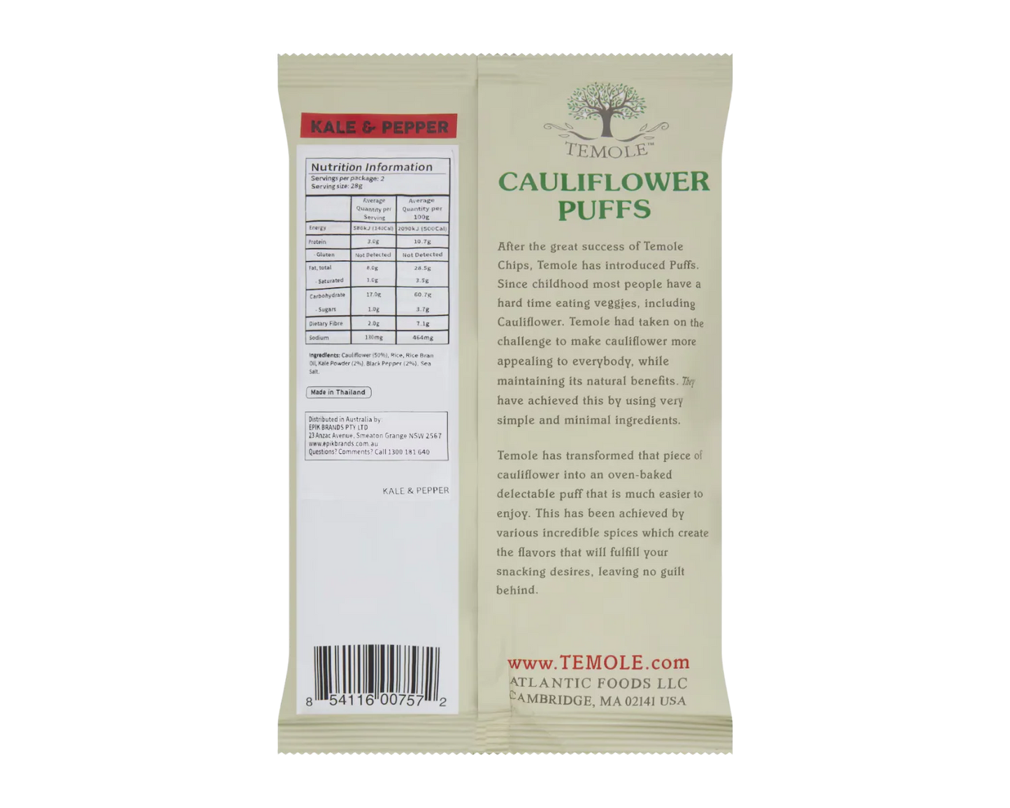 Temole Snack Cauliflower Puff 56g 5pack